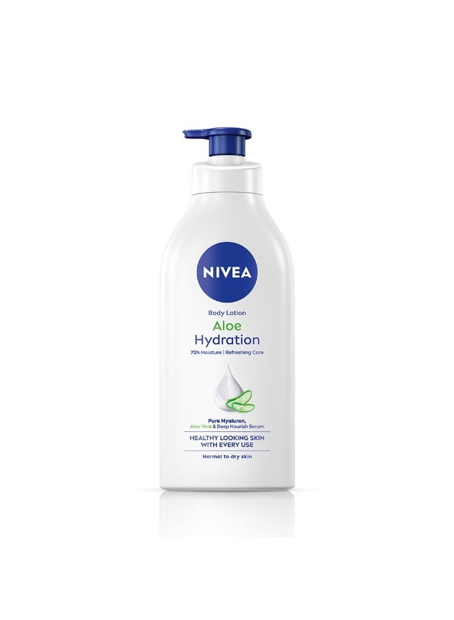 Nivea Aloe Hydration Body Lotion 600 Ml | 48 H Moisturization | Refreshing Hydration | Non Sticky Feel | With Goodness Of Aloe Vera For Instant Hydration In Summer | For Men & Women